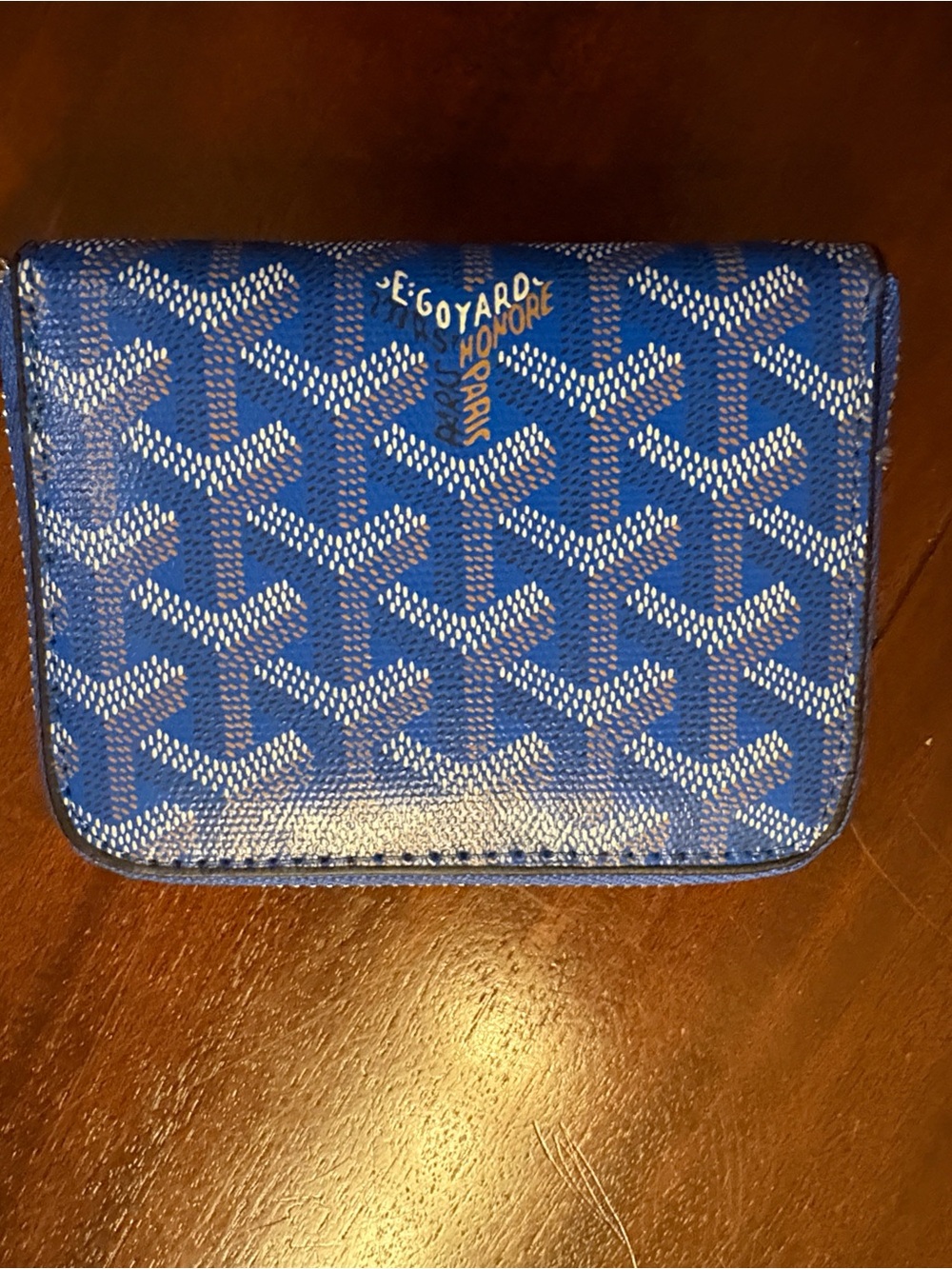 Blue Patterned Wallet with Keychain - Picture 5 of 5